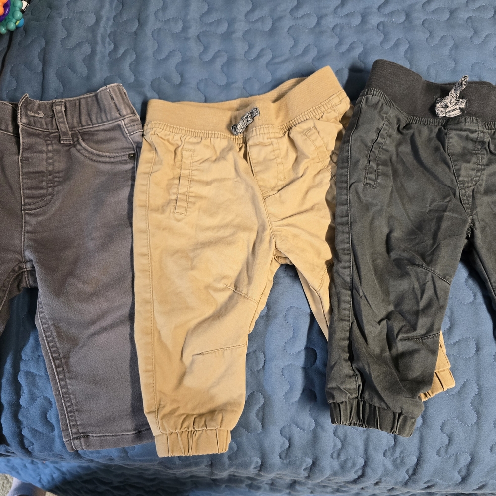 Cat & Jack Kids Joggers - Gray, Tan, and Dark Gray
